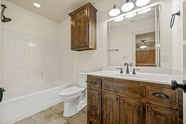 597 Imagine Dr, Lindale, TX 75771 - full bathroom featuring tile patterned floors, vanity, toilet, and shower / bathing tub combination