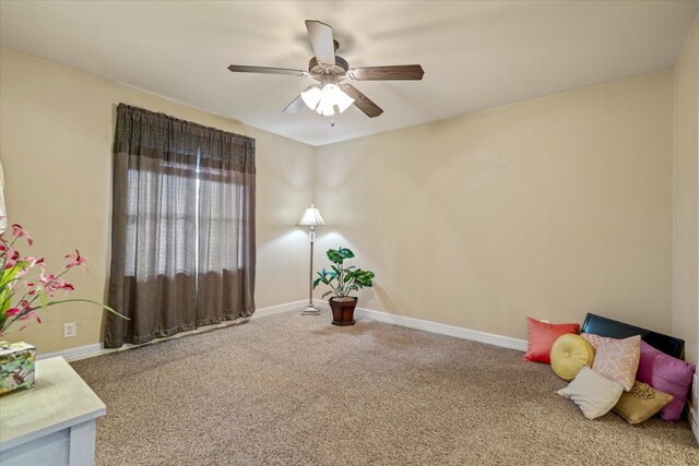 597 Imagine Dr, Lindale, TX 75771 - unfurnished room with ceiling fan and carpet floors