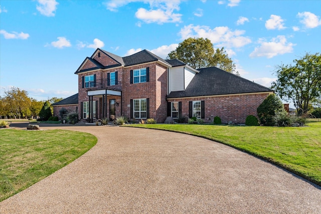 view of front of home with a front yard