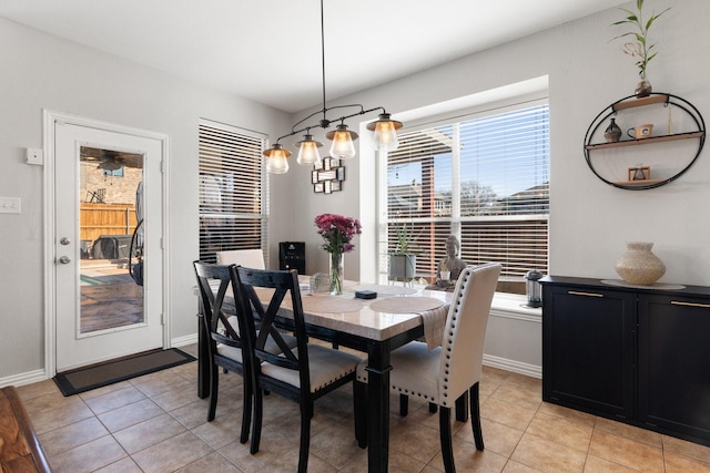 view of tiled dining room