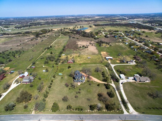 aerial view with a rural view