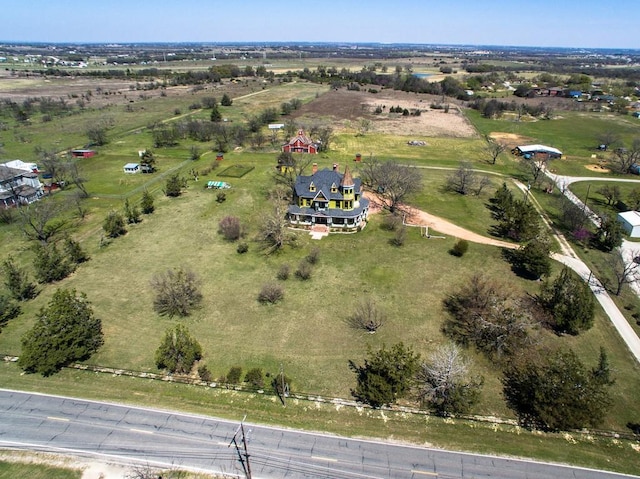 aerial view with a rural view