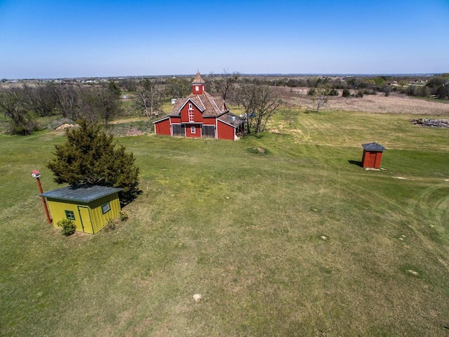 drone / aerial view with a rural view