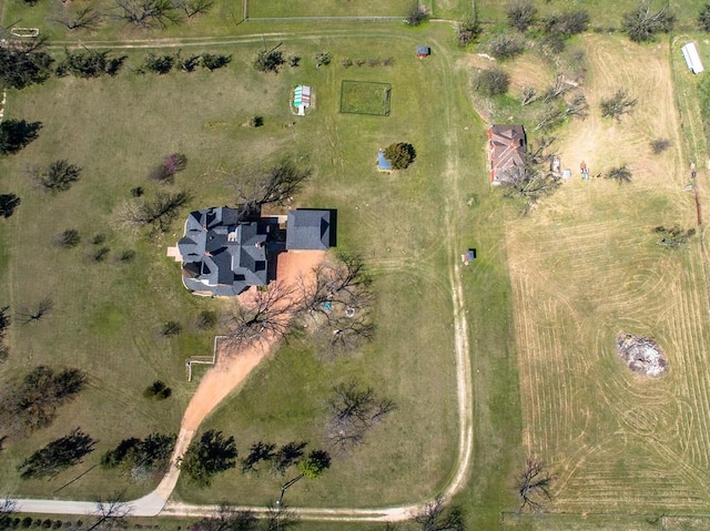 aerial view with a rural view