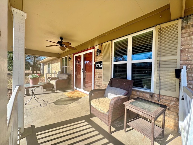 view of patio / terrace with ceiling fan