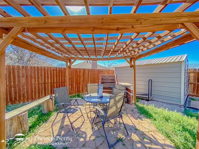 view of patio with a pergola