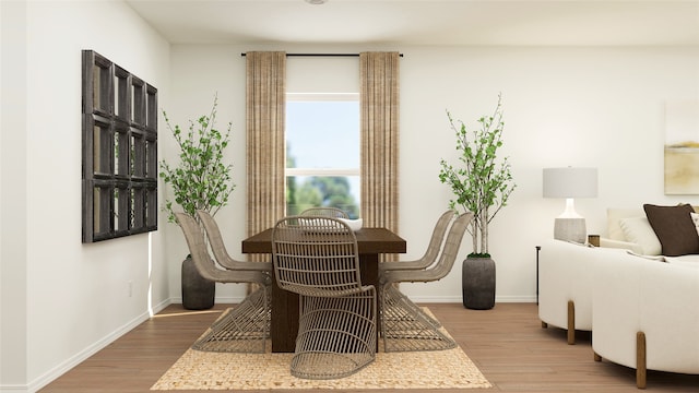 dining space featuring hardwood / wood-style floors