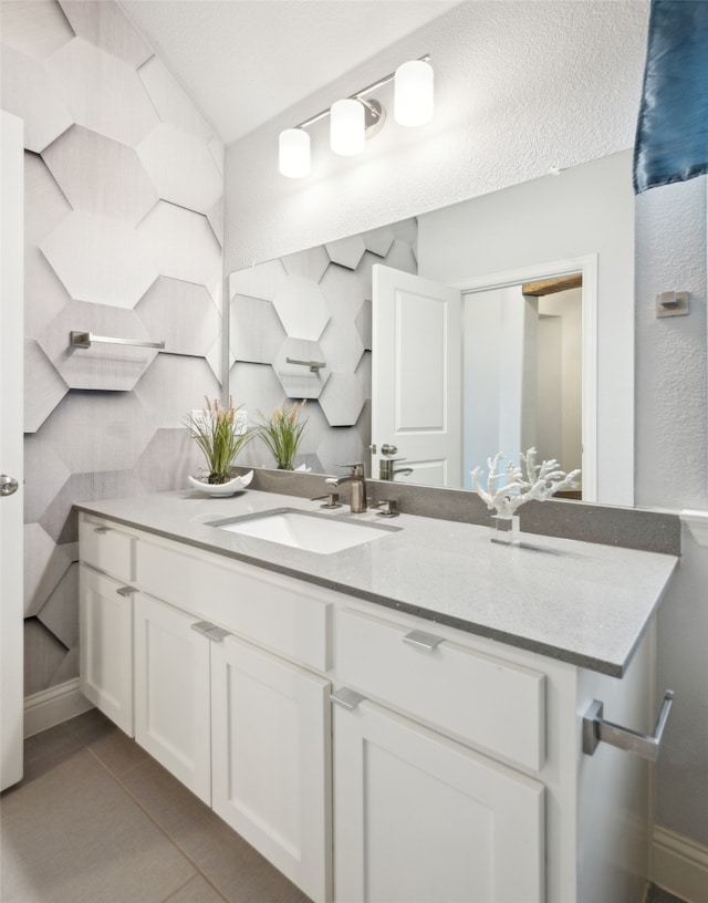 bathroom featuring vanity and tile patterned floors