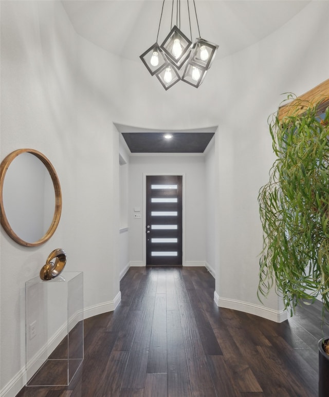 entrance foyer featuring dark hardwood / wood-style flooring