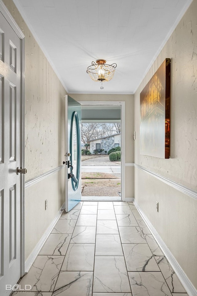 entryway with ornamental molding