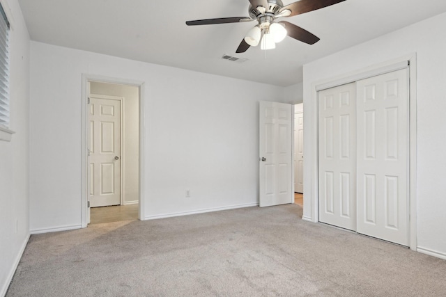 3404 Peachtree Ln, Pantego, TX 76013 - unfurnished bedroom with carpet flooring, a closet, baseboards, and ceiling fan