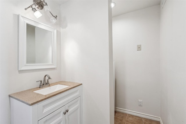 bathroom featuring vanity and tile patterned floors