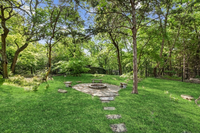 650 Maple Creek Dr, Fairview, TX 75069 - view of yard featuring a fire pit