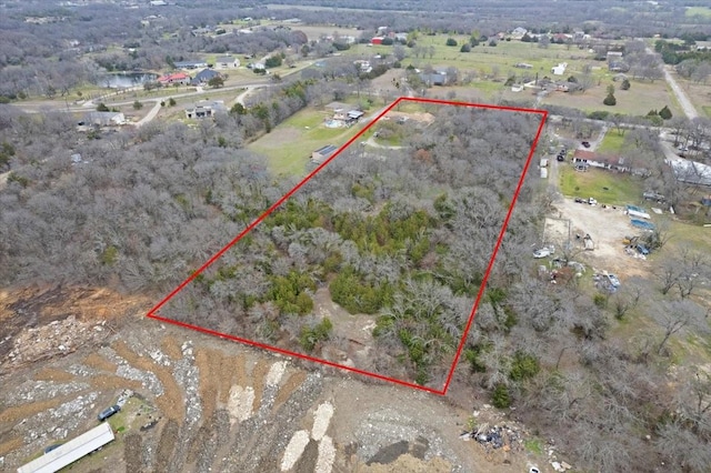 aerial view with a rural view