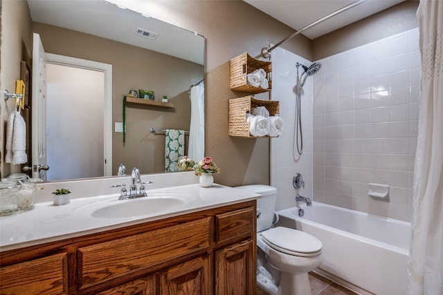 9720 Birdville Way, Fort Worth, TX 76244 - full bath featuring toilet, shower / tub combo, vanity, and a textured wall