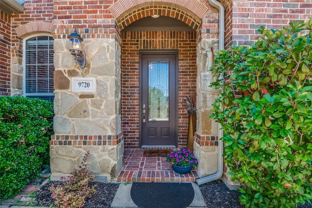 9720 Birdville Way, Fort Worth, TX 76244 - view of exterior entry featuring brick siding and stone siding