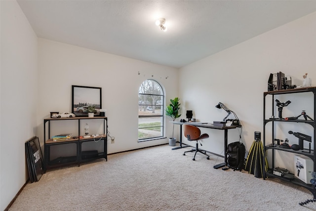 view of carpeted office