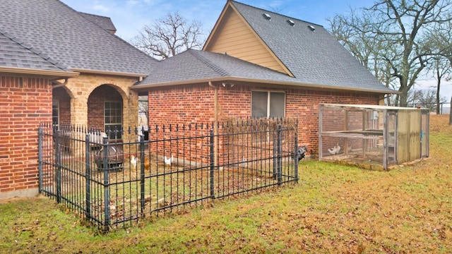 exterior space with a lawn