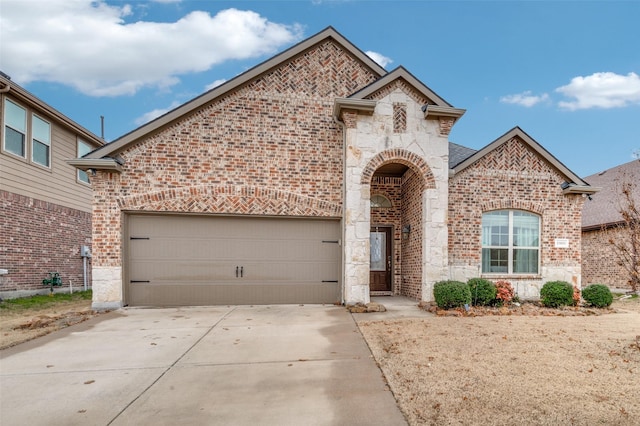 view of front of house with a garage