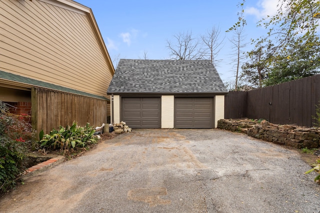 view of garage