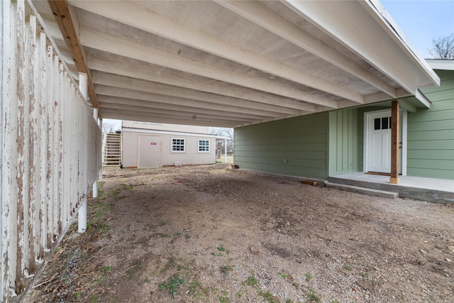 view of patio with a carport