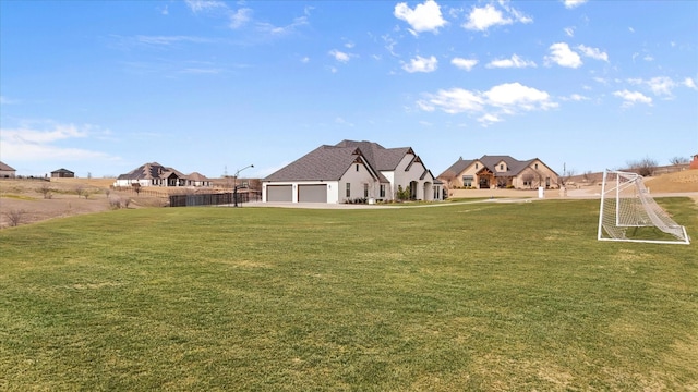 view of yard with fence