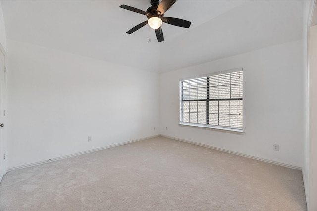 9328 Old Veranda Rd, Plano, TX 75024 - carpeted empty room featuring a ceiling fan, baseboards, and vaulted ceiling