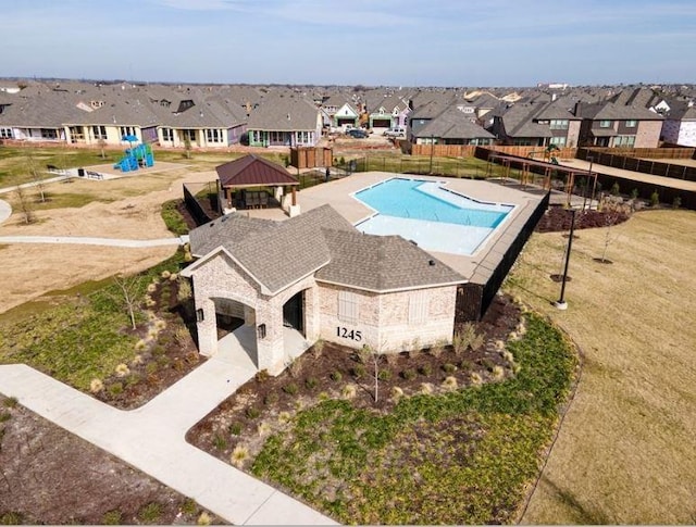2220 Esher Dr, Little Elm, TX 75068 - view of swimming pool featuring a gazebo and a yard