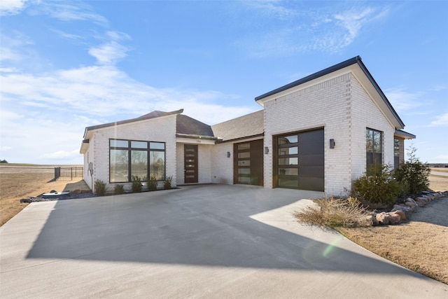 contemporary house featuring a garage