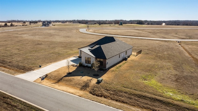 drone / aerial view featuring a rural view