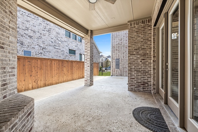 view of patio / terrace with ceiling fan