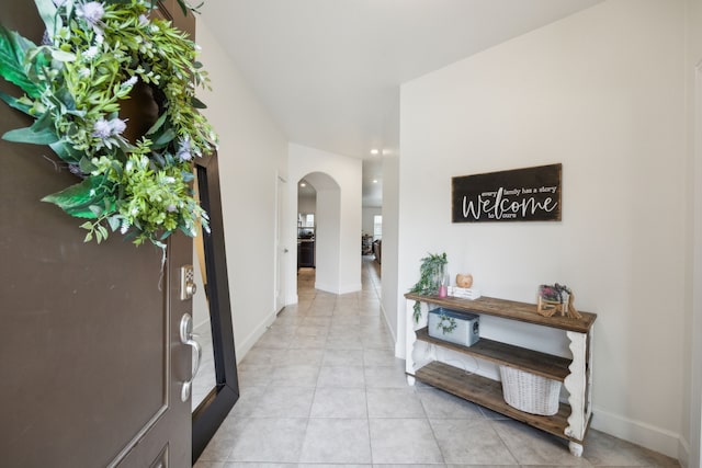 view of tiled entrance foyer