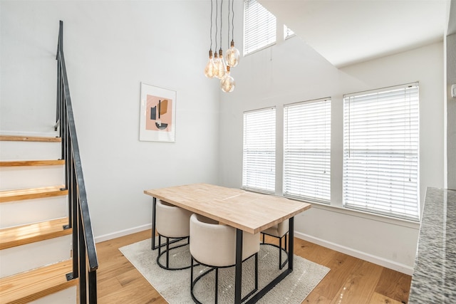 dining room with light wood-type flooring