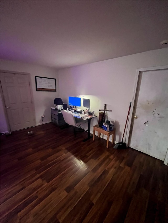 office area featuring wood finished floors