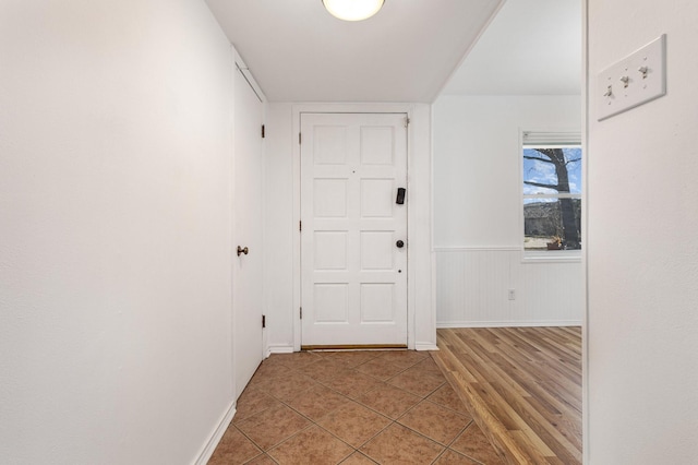 hall featuring light hardwood / wood-style floors