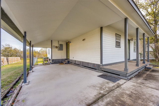 view of patio / terrace with a carport