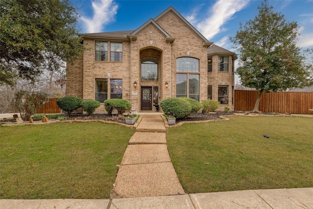 view of front of home with a front yard