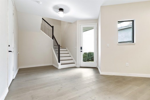 foyer featuring light wood-type flooring