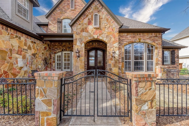 exterior space with french doors