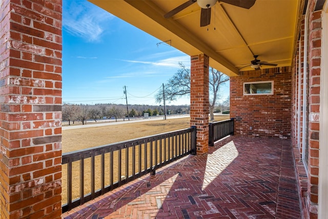 view of patio / terrace with ceiling fan