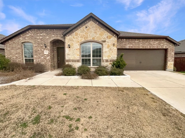 view of front of house with a garage