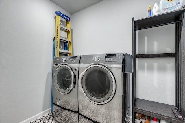 laundry area featuring independent washer and dryer