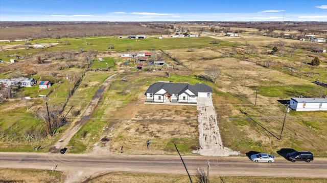 aerial view featuring a rural view