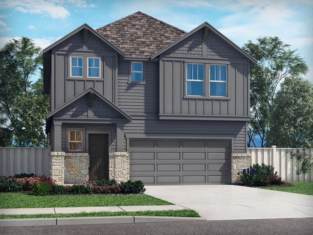 craftsman inspired home with a garage