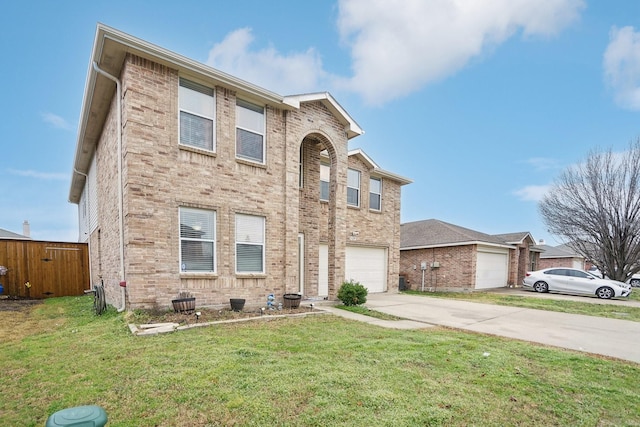 view of front of home with a front lawn