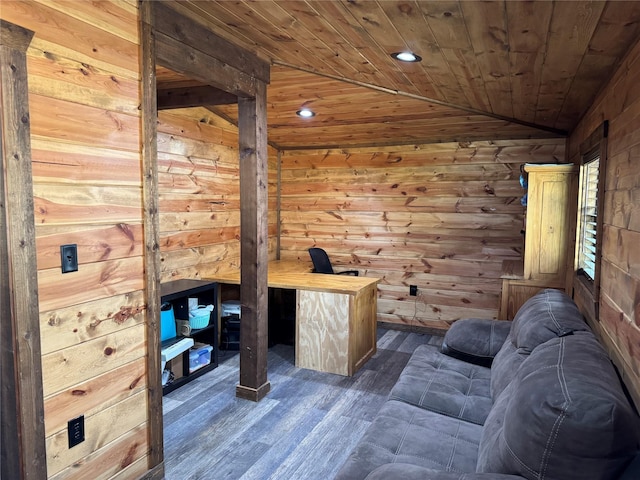 view of sauna / steam room with hardwood / wood-style floors