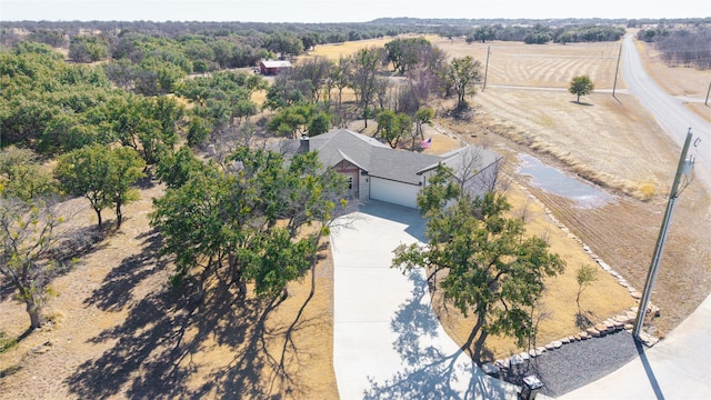 drone / aerial view featuring a rural view