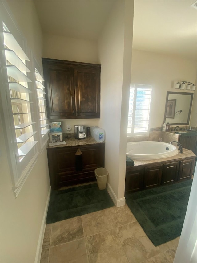 bathroom with a washtub