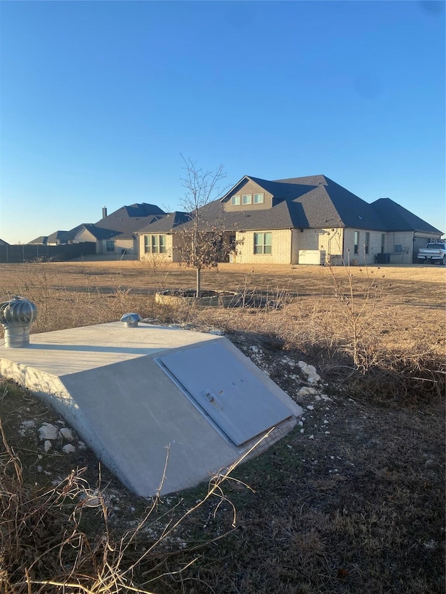 view of storm shelter