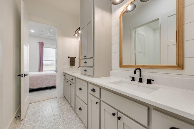 bathroom featuring vanity and tile patterned floors